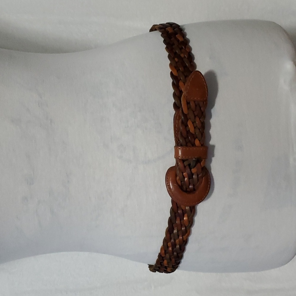 ECHO Brown Leather Braided Belt